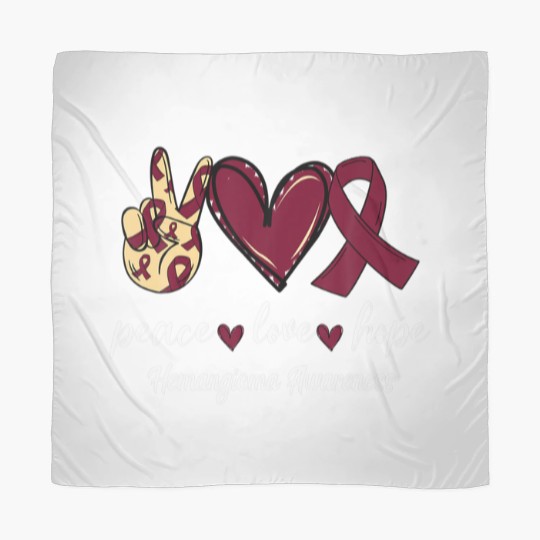 Discover Peace Love Cure Hemangioma Burgundy Ribbon Awarene Scarves