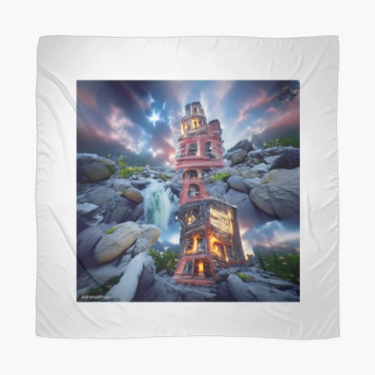 Discover TOWER BETWEEN WORLDS ORIGINAL DIGITAL AI GENERATED Scarves