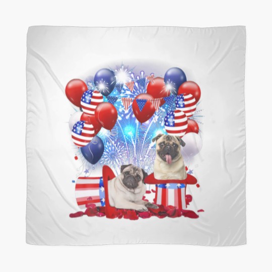 Discover Pug Firework American Flag 4Th Of July Dog Lover Scarves