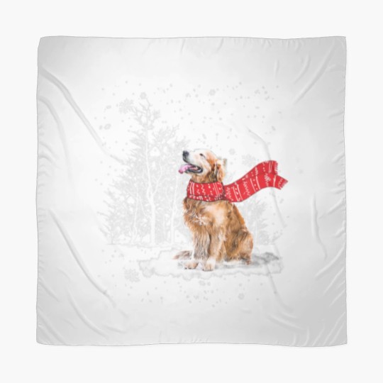Discover Golden Retriever Is Watching The Snow Falls Christ Scarves