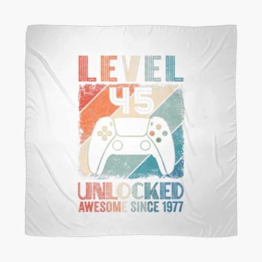 Discover Vintage Level 45 Unlocked Video Gamer Awesome Sinc Scarves