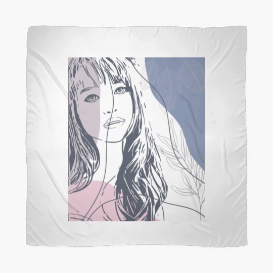 Discover Portrait sketch, tropical plants colorful shapes Scarves