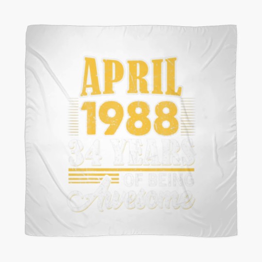 Discover 34Th Birthday Gifts 34 Year Old Awesome Since Apri Scarves