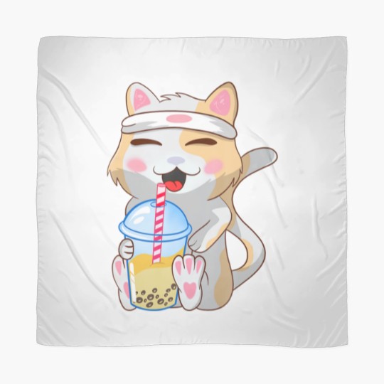 Discover Cute Cat ,Funny, Boba Bubble Tea, Anime, Japanese Scarves