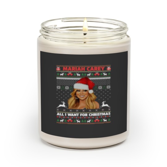 Discover Vintage Mariah Carey Ugly Christmas Sweater, All I Want For Xmas Is You Scented Candles