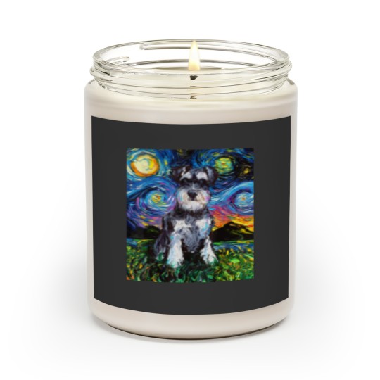 Discover Schnauzer Starry Night Impressionist Dog Art by Aja Scented Candles