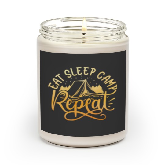 Discover eat sleep camp repeat designe for men and women Scented Candles