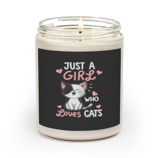 Discover Just A Girl Who Loves Cats Cute Cat Lover Gifts Scented Candles