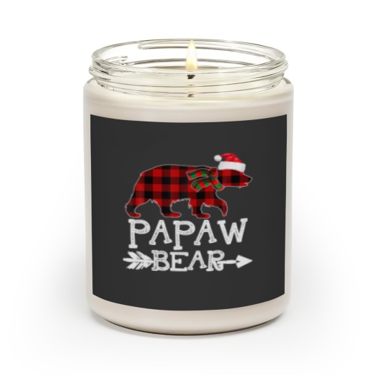 Discover Papaw Bear Christmas Xmas Pajama Red Plaid Buffalo Scented Candles