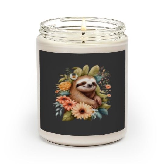 Discover Sloth Lover Scented Candles with Floral and Graphic Designs