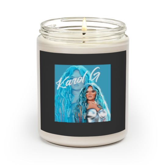 Discover Rectangle Karol  with Blue Hair Illustration Scented Candles