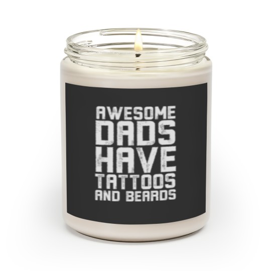 Discover Mens Awesome Dads Have Tattoos And Beards Shirt Fathers Day Gift Scented Candles