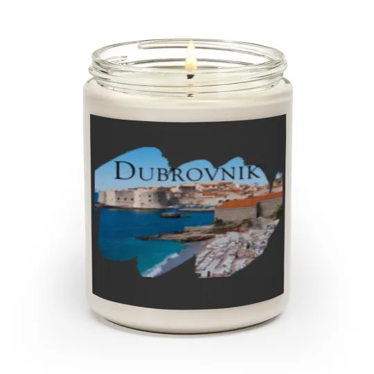 Discover Dubrovnik View of Beach and Old Town Scented Candles