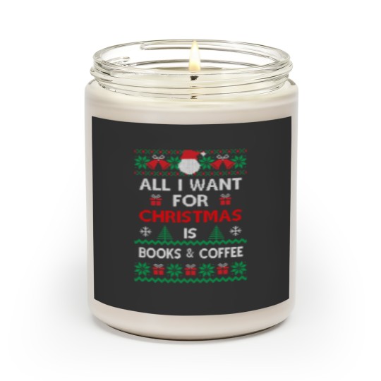 Discover Book Christmas book and coffee Scented Candles