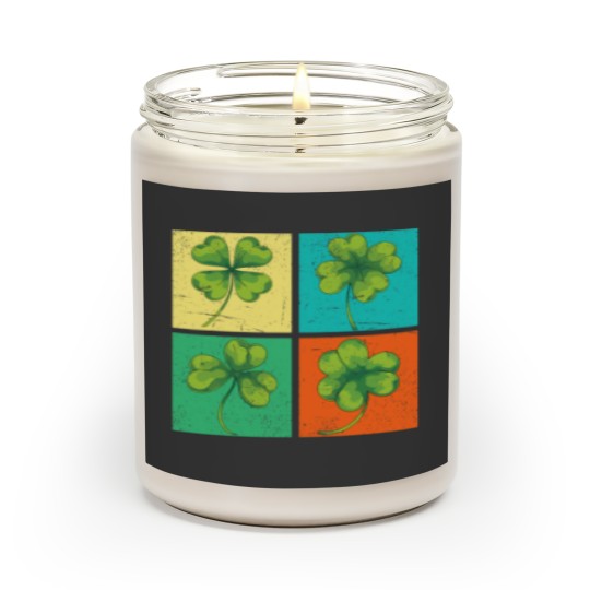 Discover Pop Art Lucky Four Leaf Clover Ireland Irish Shamrock Scented Candles