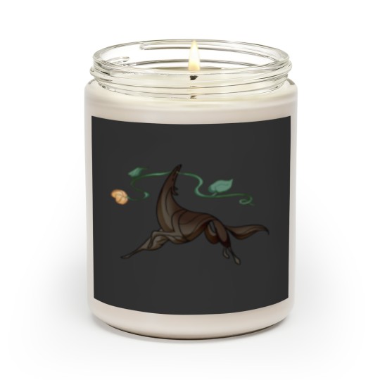 Discover Black Borzoi Prancing with a Pumpkin Scented Candles