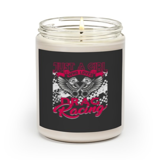 Discover Just a Girl who Loves Drag Racing Women Drag Race Gift Scented Candles