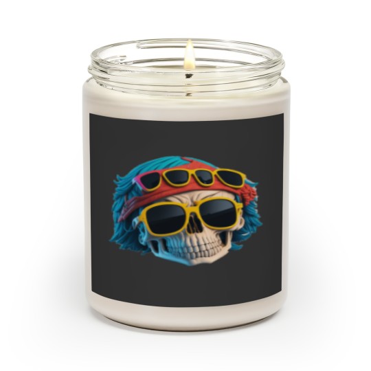 Discover Savage Swag Edgy Gangster Skull Design for Rebels Scented Candles
