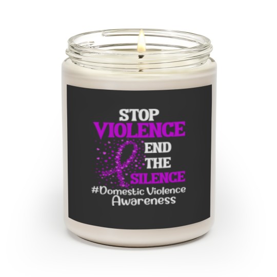 Discover Domestic Violence Awareness Stop Violence End Silence Fitted Scented Candles