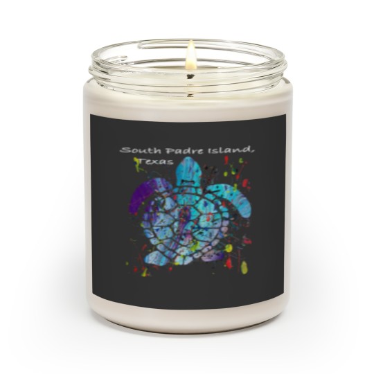 Discover Beach Design South Padre Island Beach, Texas Abstract Sea Turtle Scented Candles
