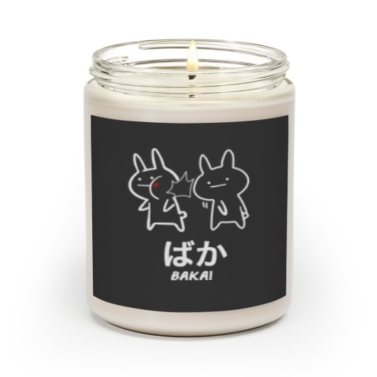Discover Funny Anime Baka Rabbit Slap Black Scented Candles