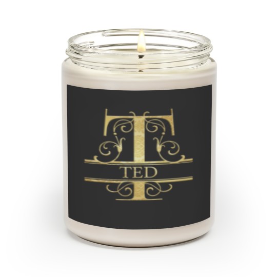 Discover Monogram Letter T Gift Scented Candle for Ted