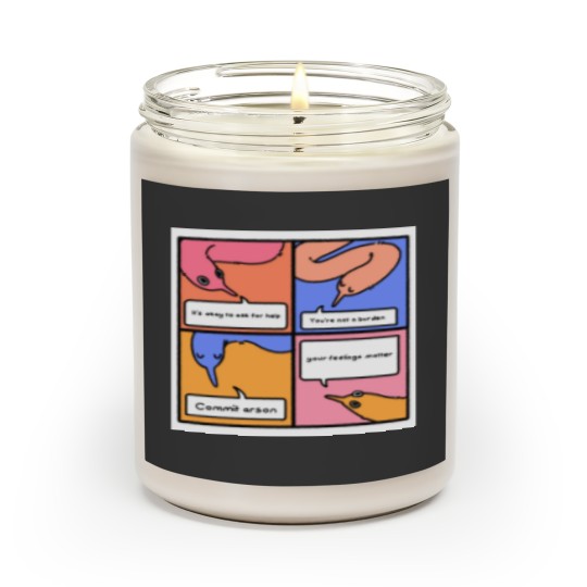 Discover worm on a string says commit arson Scented Candles