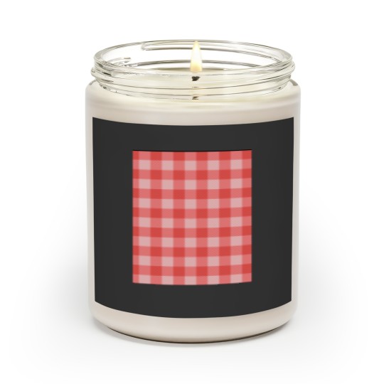 Discover Red checkered tablecloth pattern Graphic Scented Candles
