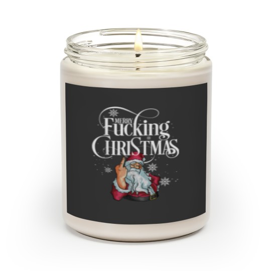 Discover Funny Christmas Men Women Merry Fucking Christmas Scented Candles