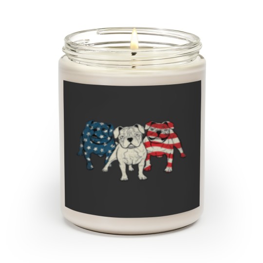 Discover USA American English Bulldog 2Animal Dog Lover Puppy Owner Scented Candles