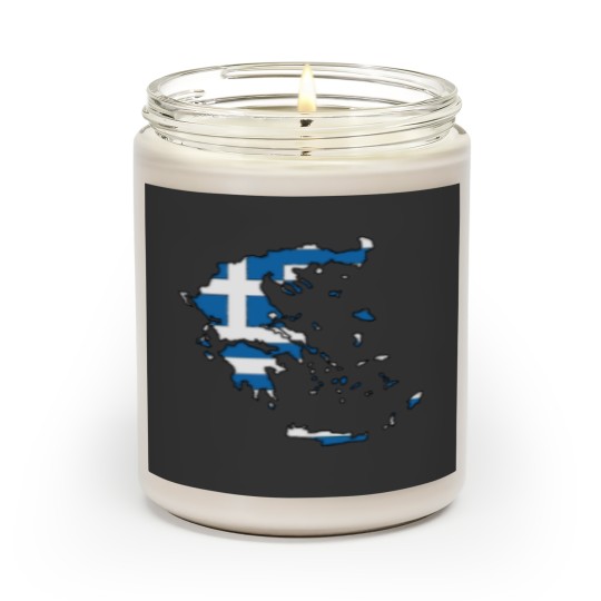 Discover Greece Map With Greek Flag Sticker Scented Candles