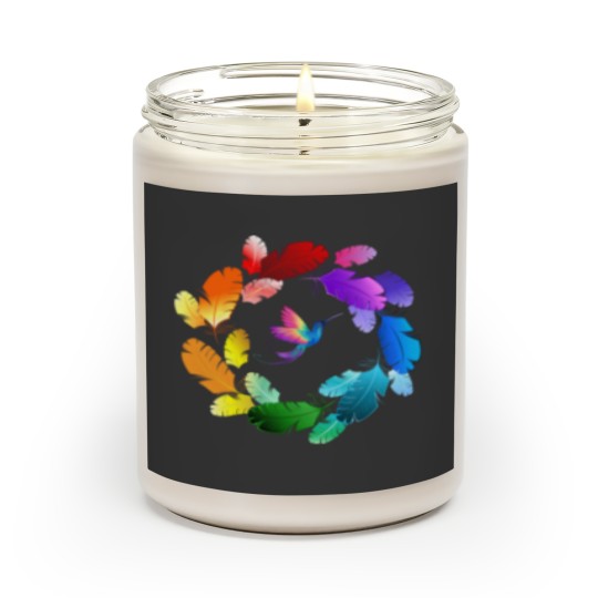Discover A Colorful Bird Showing Beauty of Colors Sticker Scented Candles