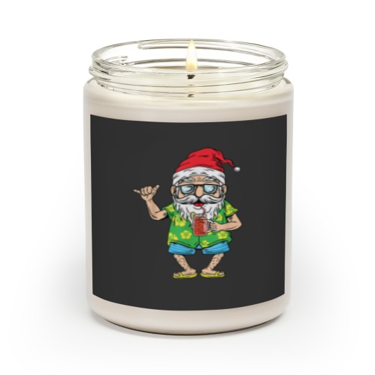 Discover Christmas In July Santa Matching Hawaiian Beach Summer 2022 Scented Candles
