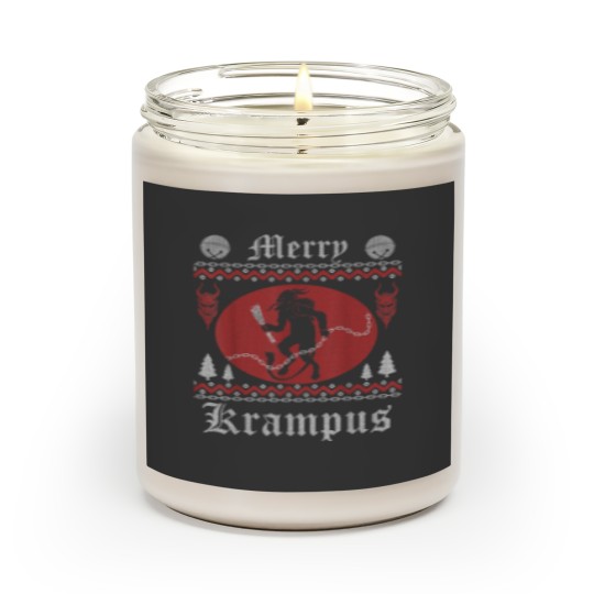 Discover Vintage Merry Krampus Ugly Sweater Merry Christmas 2021 Scented Candles