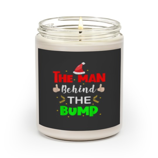 Discover Man Behind Bump Funny Christmas Pregnancy Husband Dad 2020 Scented Candles