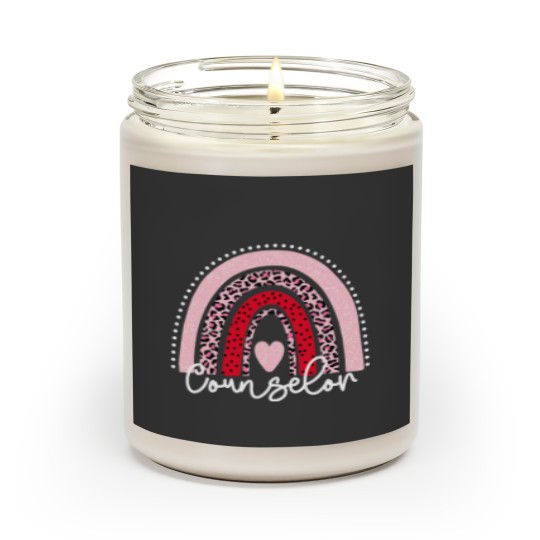 Discover Teacher Job Leopard Rainbow Valentines Day Heart Teacher Counselor Scented Candles
