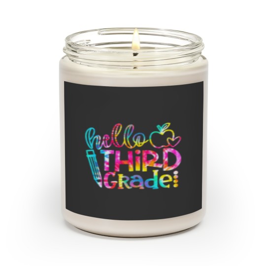Discover Teacher Job Tie Dye Hello 3rd Grade Teacher Student Back To School Scented Candles