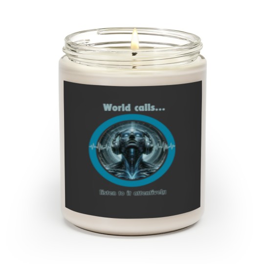 Discover "World calls, listen to it attentively." Scented Candles