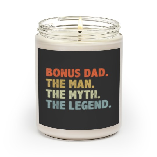 Discover Bonus Dad The Man Myth Legend Fathers day gift for Step Dad Scented Candles