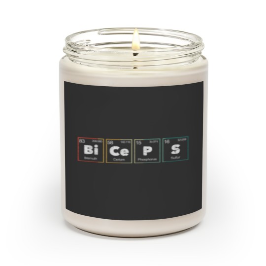 Discover Bodybuilding Weightlifting Biceps Periodic Table Elements Scented Candles