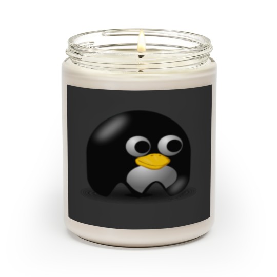 Discover A cute black penguin ghostwith big eyes Active Scented Candles