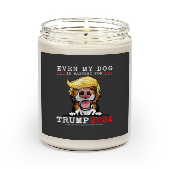 Discover Border Collie Dog Even My Dog Is Waiting For Trump 2024 Scented Candles