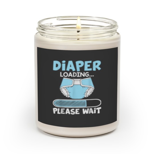 Discover Diaper Loading Please Wait Funny Gift Scented Candles