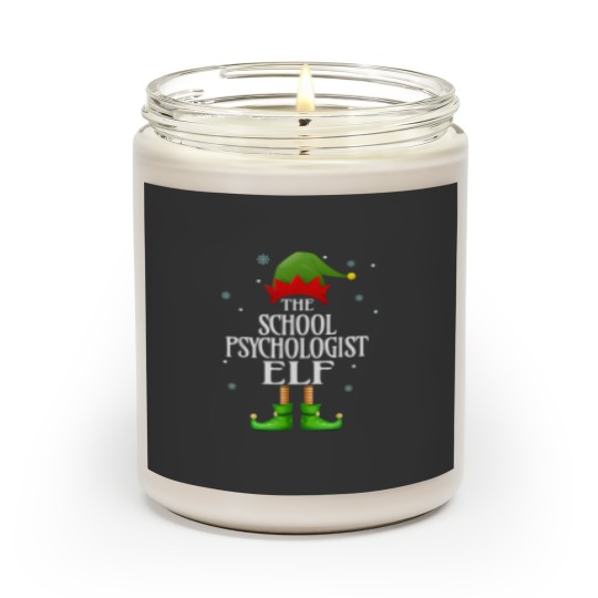 Discover School Psychologist Elf Xmas Funny Family Matching Christmas Scented Candles