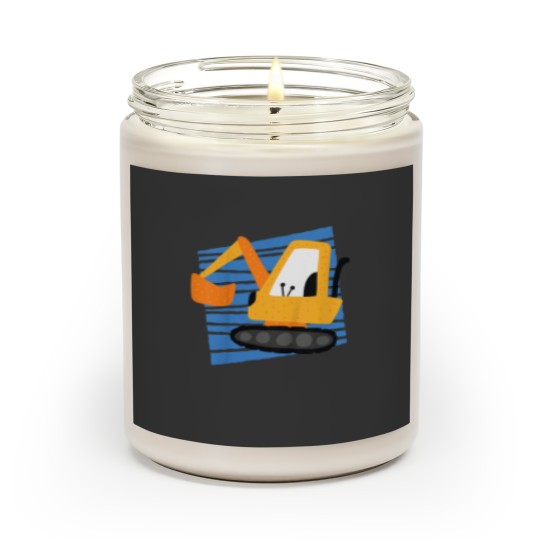 Discover Kids Construction Excavator Machine Cartoon Graphic for Scented Candles