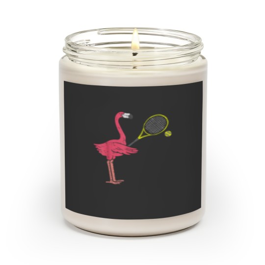 Discover Flamingo Playing Tennis Funny Bird Player Men Kids 1807 Scented Candles