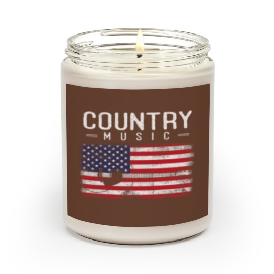 Discover Country Music Vintage Guitar American Flag 21 Scented Candles