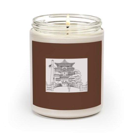 Discover Spirited Away Bathhouse with Chihiro but a simple line drawing Classic Scented Candles