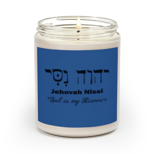Discover Hebrew word Jehovah Nissi God is my Banner Scented Candles