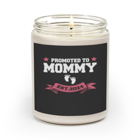 Discover Promoted To Mommy 2024 New Mom Pregnancy Announcement Funny Classic Scented Candles